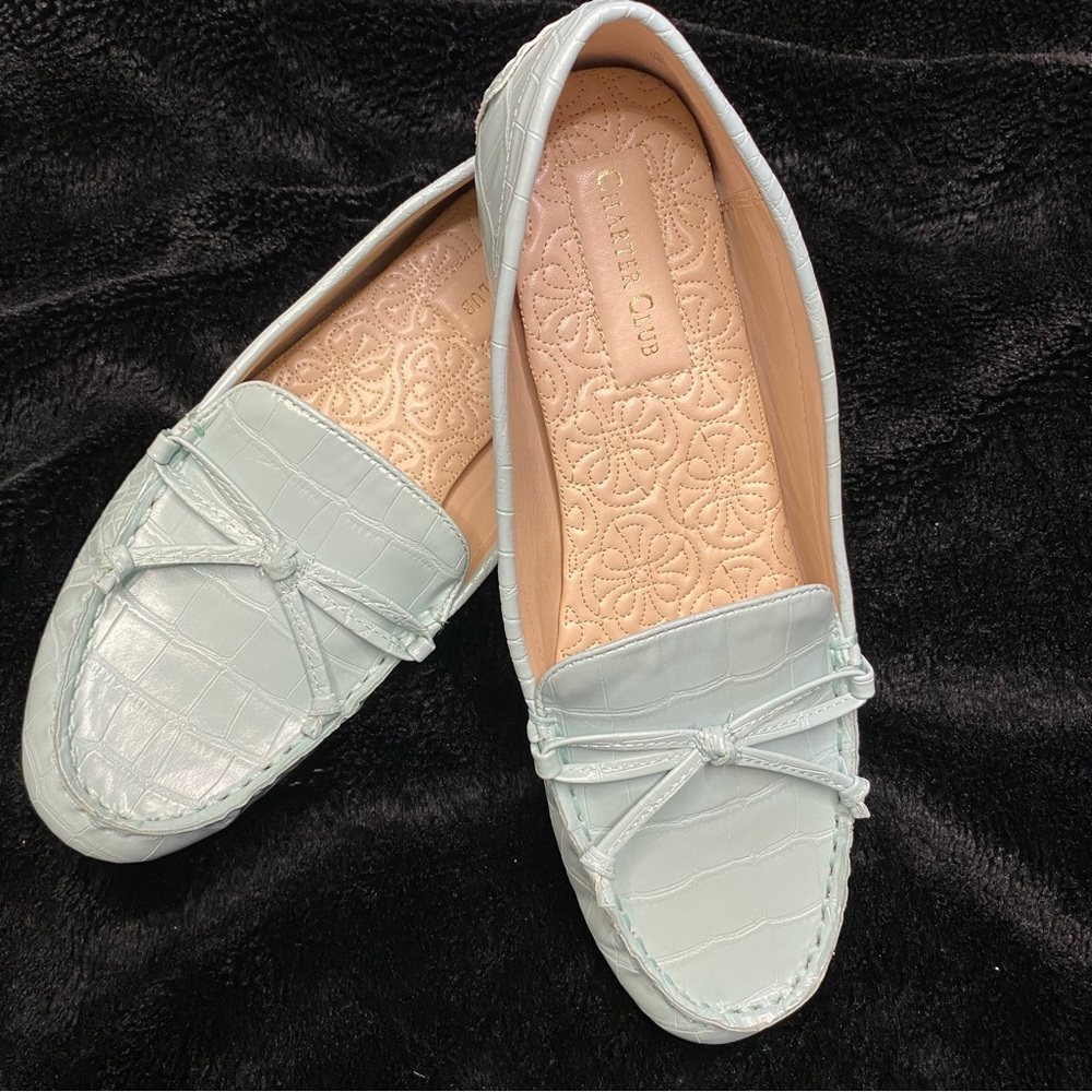 Brand New Light Blue Size 10 Charter Club Loafer Shoes